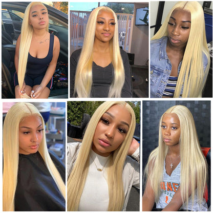 30Inch Long Bone Straight 613 Color Lace Frontal Human Hair Wig|Bob Hair Wig