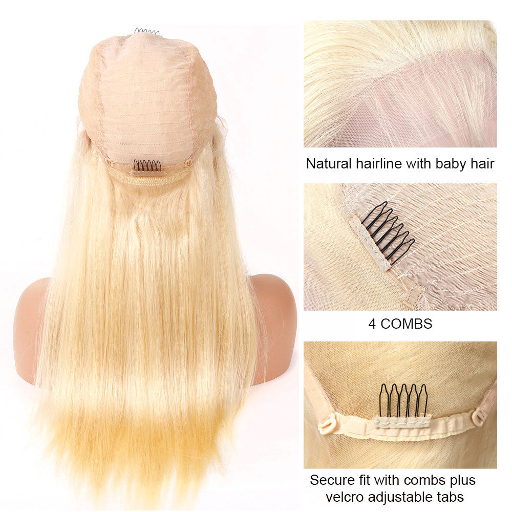 30Inch Long Bone Straight 613 Color Lace Frontal Human Hair Wig|Bob Hair Wig