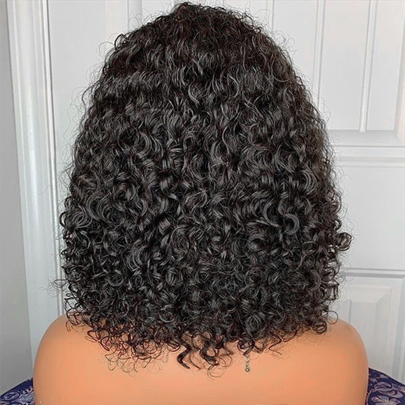 Short Bob  13x4 Deep Wave  Transparent Lace Frontal Closure Human Hair Wig