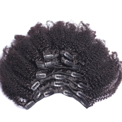 4B 4C Afro Kinky Curly Clip In Human Hair Extension Bundle