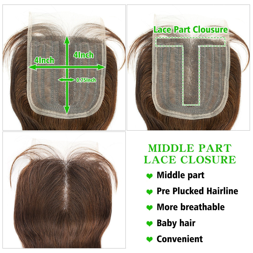 Body Wave Brazilian Human Hair Weave| Ombre Brown Straight Hair  Extension