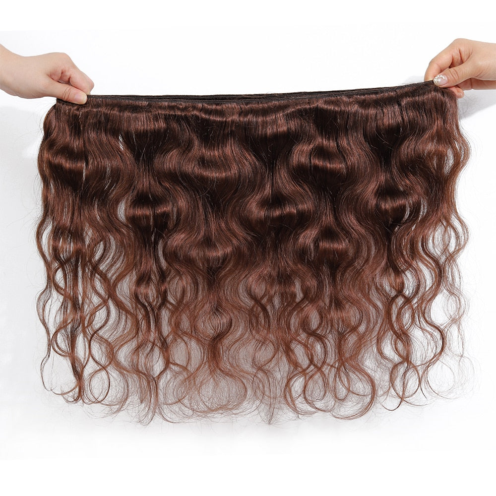 Body Wave Brazilian Human Hair Weave| Ombre Brown Straight Hair  Extension