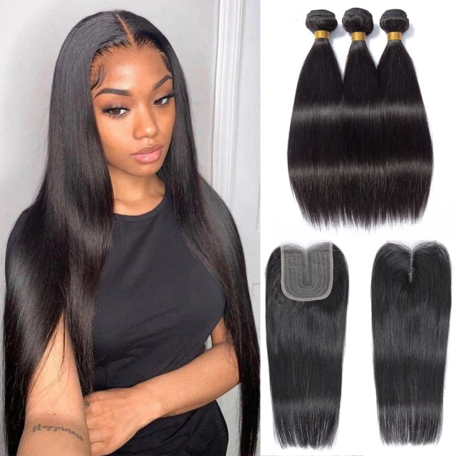 Body Wave Brazilian Human Hair Weave| Ombre Brown Straight Hair  Extension