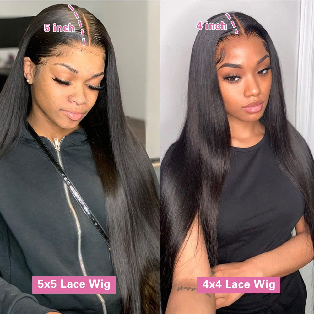 13x6 Hd Lace Frontal Human Hair Wig | 30inch Straight 5x5 Closure Wig