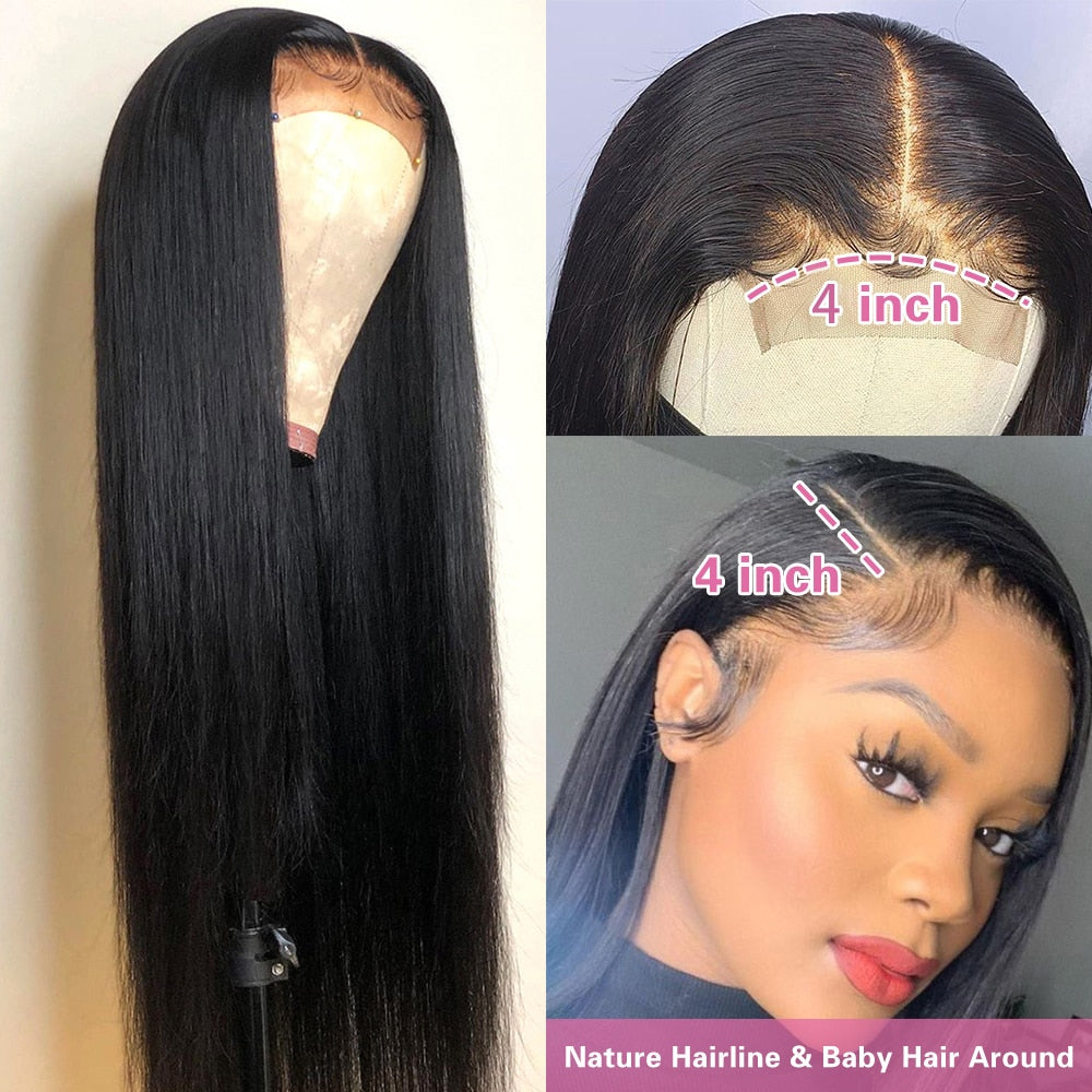 13x6 Hd Lace Frontal Human Hair Wig | 30inch Straight 5x5 Closure Wig