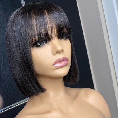 Long Straight 32inch Hair Wig With Fringe Bangs|Silky Hair| Bob Wigs
