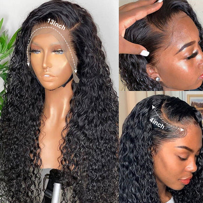 40inch Long Deep Wave HD Transparent Lace Frontal Human Hair Wig
