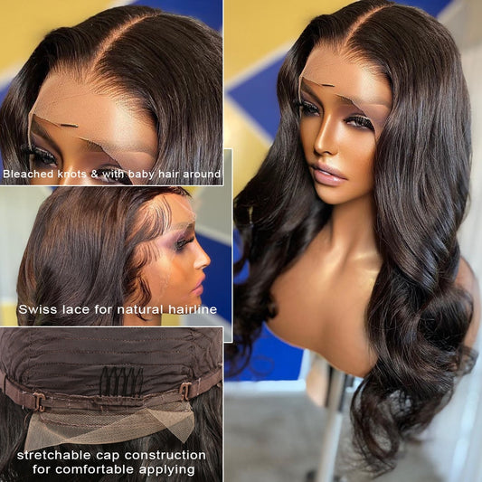 13X4 Body Wave Transparent Lace Frontal Human Hair Wigs