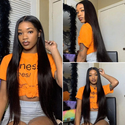 Long Straight 13x4 Lace Front Brazilian Human Hair Wigs 30-40 inch