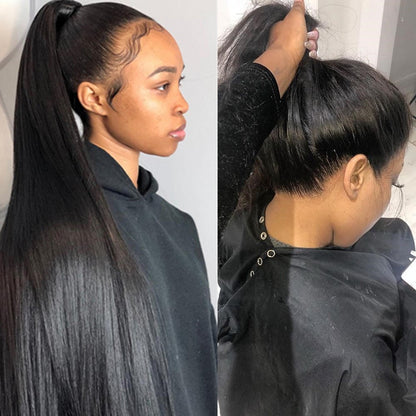 360 FULL HD Lace Straight Human Hair Wigs Pre Plucked With Baby 32inch 30 Inch