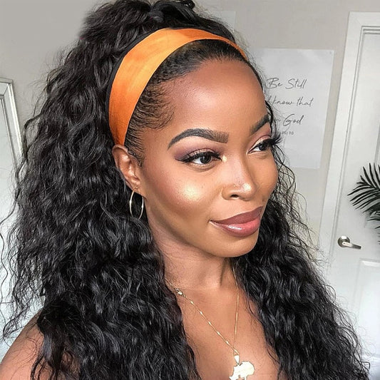 Yaki Kinky Straight Headband Human Hair Wig