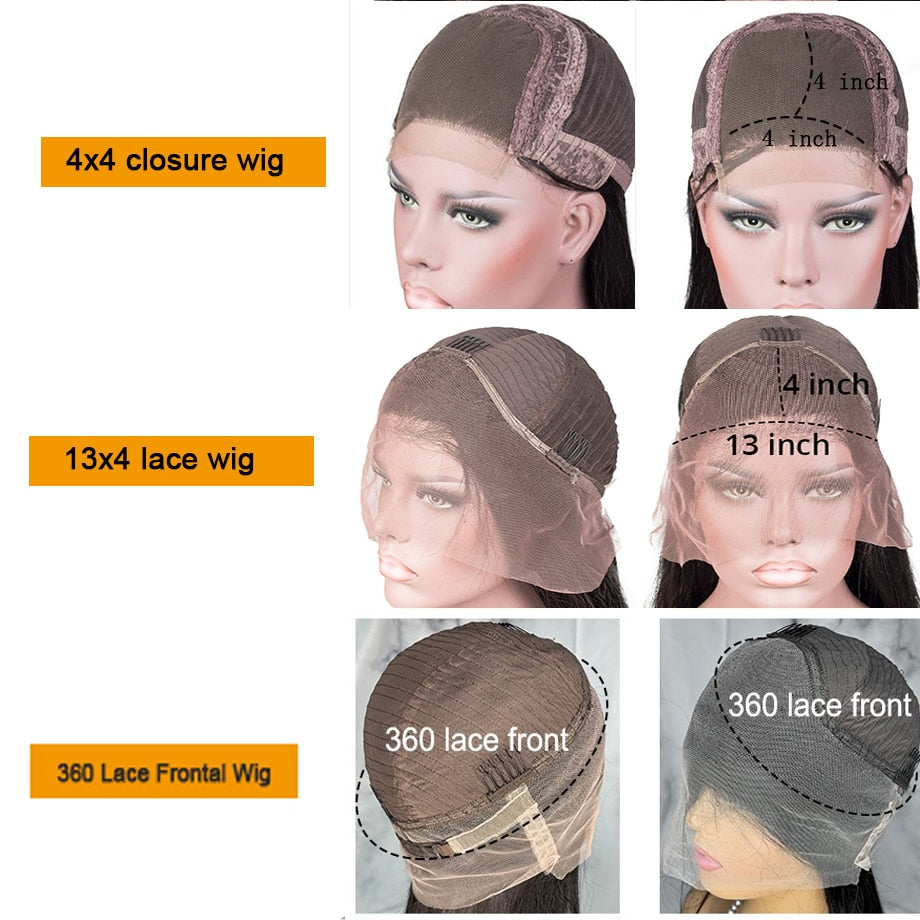 360 FULL HD Lace Straight Human Hair Wigs Pre Plucked With Baby 32inch 30 Inch