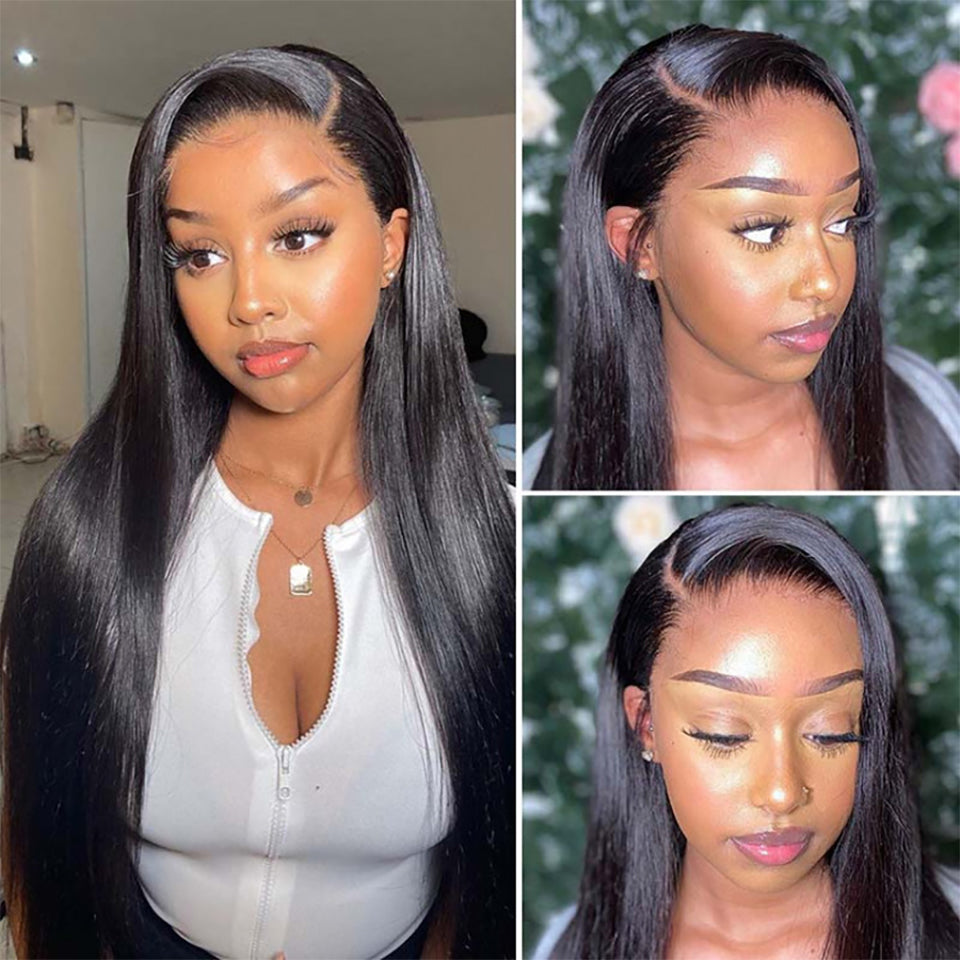 13x4 Long Straight Lace Frontal Human Hair Wig 4x4 Lace Wig