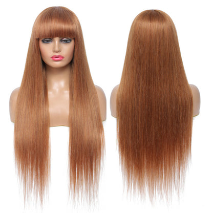 Straight Human Hair Wigs With Bangs
