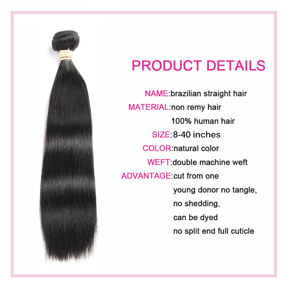 Bone Straight Brazilian Human Hair Bundle|40'' 40'' 40'' With 24''Closure